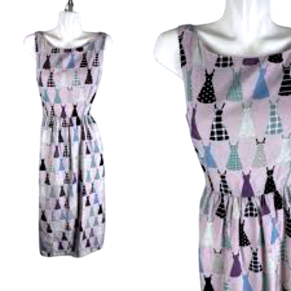 Vintage Karin Stevens Novelty Print Dress, Size 8